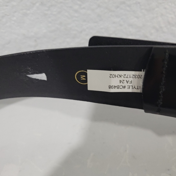 J Crew Wide Spazzolato Leather Belt Black Size Medium - Picture 7 of 8